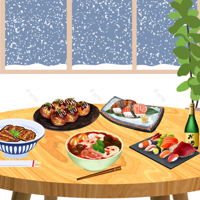 雪花图片,美食元素,冬天PNG,室内免抠素材